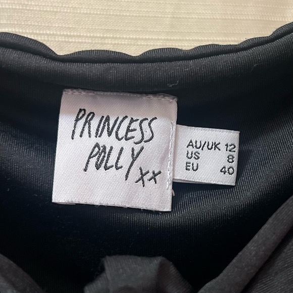 ⚪️ princess Polly XX black off the shoulder sleeve body suit size 8 - Picture 2 of 6